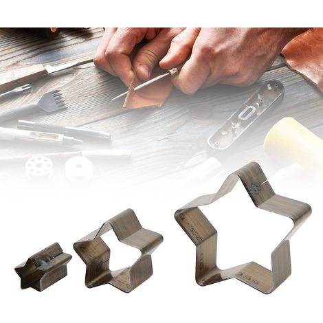 Matrice de découpe en acier pour cuir, outils de découpe et de poinçonnage pour loisirs créatifs en cuir (étoile à cinq branches) (1/5)