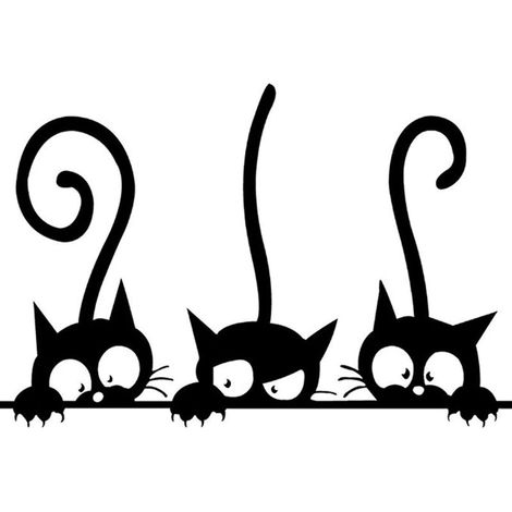 Sticker Mural Thème Animal Mignon Décor Decal Mural Papier Peint KItchen Adorable Autocollants Chat pour la Décoration de la Salle de Classe en Verre de la Chambre des Enfants Ensemble de (1/5)