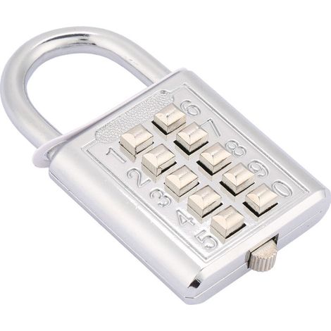 5-Digit Combination Padlock in Zinc Alloy, Password Lock for Door, School, Gym, Fence, Closet, Silver (1/5)
