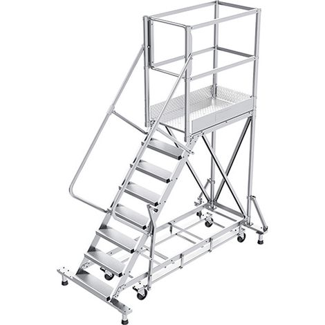 Piattaforma con ruote 10 gradini - Altezza massima di lavoro 4.00m - PTF110PT-P-KRE