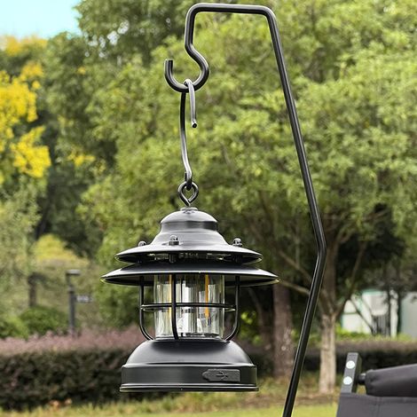 Support de lampe de table de camping IGT de 53,5 cm, style rétro, en fer, avec fixation magnétique.