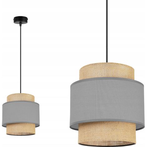 LAMPE SUSPENDU PLAFOND LUSTRE ABAT-JOUR BOHO JUTA (1/5)