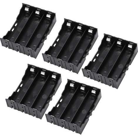 schwarze 6-polige Batteriehalter aus Kunststoff für 3 x 18650 3,7V-Batterien (1/5)