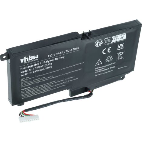 vhbw Akku kompatibel mit Toshiba Satellite L50-B-2G7, L50-B-2H8, L50-B-1XZ, L50-B-27N, L50-B-2EZ, L50-B-2FD Notebook (2830 mAh, 14,4 V, Li-Ion) (1/5)