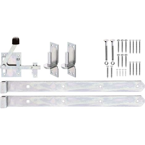 Alberts 216511 Assortimento di ferramenta, per cancelli con listelli incrociati doppi o singoli, zincato galvanico, con strato spesso passivato (1/2)