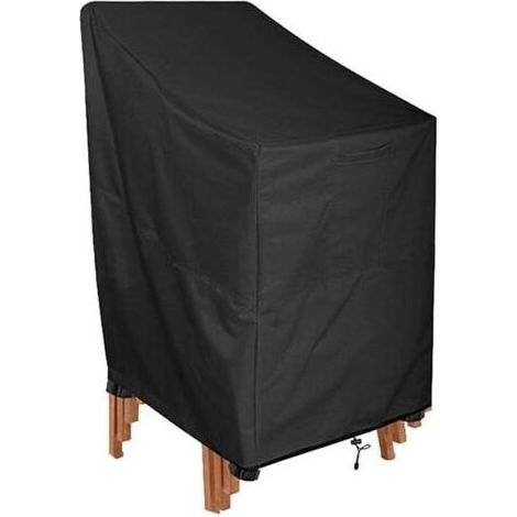 Housse de chaise de jardin, imperméable, coupe-vent, protection UV, housse de chaise longue pour chaises empilables, protection de meubles de jardin 114x85x65cm (1/5)