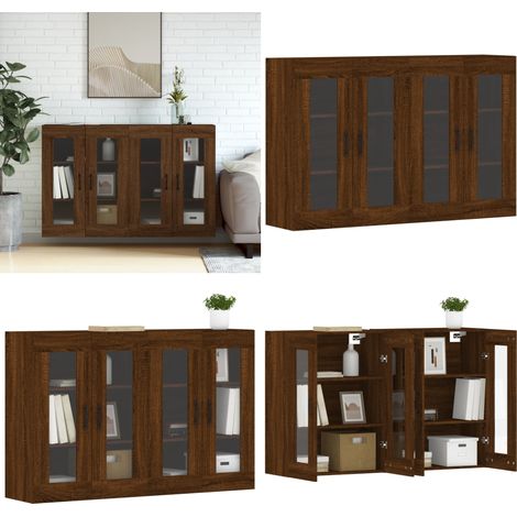 Armoires murales 2 pcs chêne marron bois d'ingénierie - Armoire Murale - Meuble Rangement - Buffet - Étagère Murale - Décoration Intérieure - Home & Living (1/5)
