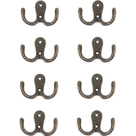 Crochets et supports de rangement métalliques à double vis pour étagères, tiroirs, armoires et rangements de salle de bain (bronze) [MI] (1/5)