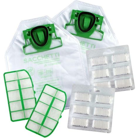 Sacchetti folletto vk 200 vk 220 s con 12 sacchetti profumi e 2 filtri vk220s compatibile (1/4)