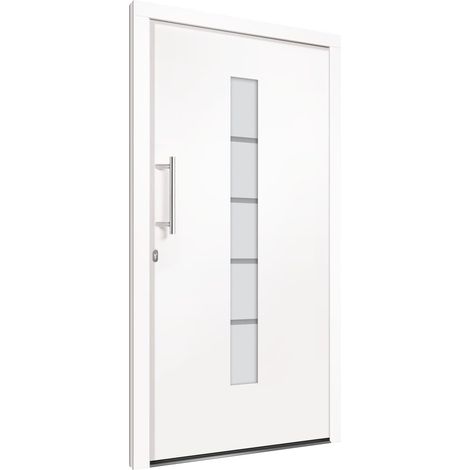 vidaXL Porta d'Ingresso in Alluminio e PVC Bianco 110x210 cm