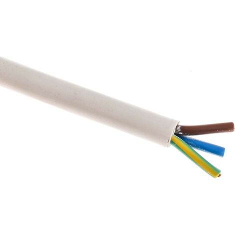 Câble d'alimentation RS PRO 3G1 mm², gaine PVC Blanc, 100m ( Prix pour Bobine de 100 Mètres )