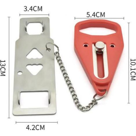 Serrure Porte - Acier Inoxydable Et Plastique ABS - Pour Portes Intérieures - 120 G - Rouge (1/5)