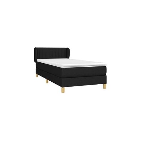 Sommier à lattes de lit et matelas Noir 80x200 Tissu (1/5)