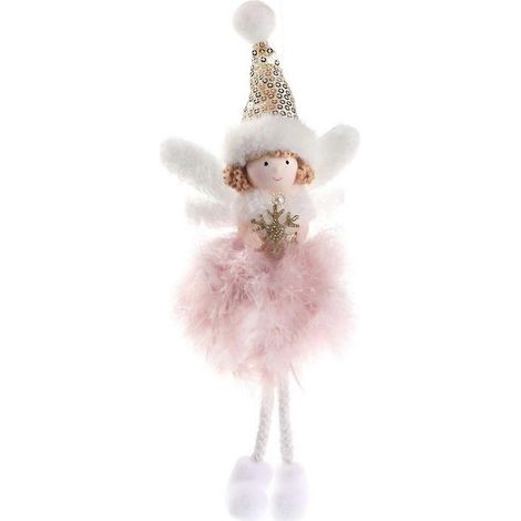 1 décoration de poupée ange de Noël, ornement créatif en plumes pour poupée, décoration de Noël-10822cm-Pink (1/3)