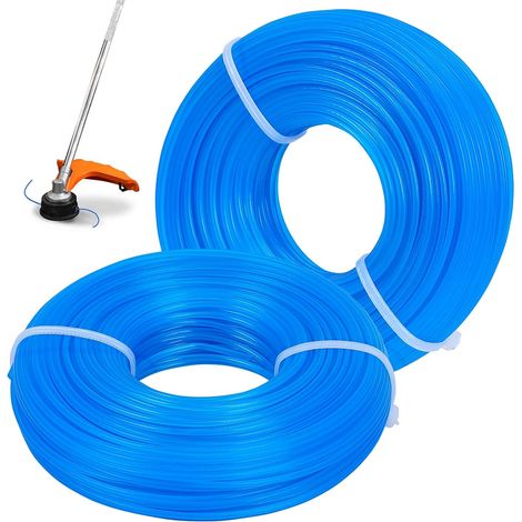 Corde à gazon ronde 1,6 mm × 30 m bleu 2 balles (1/5)