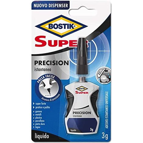 Colla Liquida Bostik Trasparente Super Precision Adesivo Istantaneo Universale 3g – con Applicatore di Precisione (1/3)