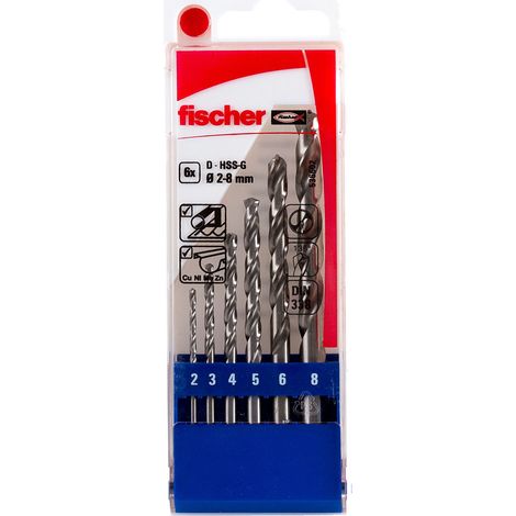 Fischer jeu de forets métalliques HSS-G 2 - 8 mm 6 pièces - 536602 (1/5)
