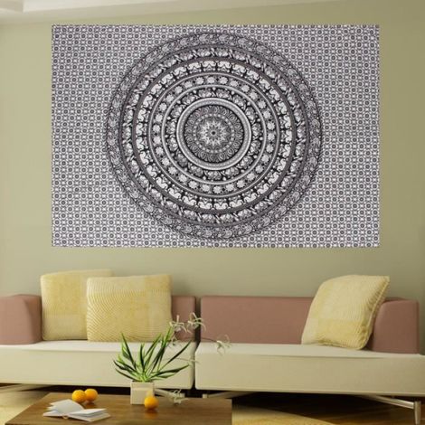 Tenture murale indienne Mandala - - Gris - Polyester - Ethnique (1/3)