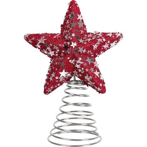 Étoile Décorative Pour Arbre - Étoile à 5 Branches en Paillettes - Pour Célébration Patriotique Extérieure/Intérieure - 1 Pièce (1/5)