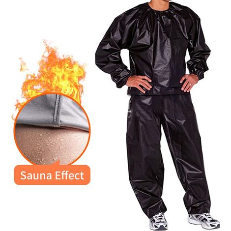 Fitness-Saunaanzug zum Abnehmen, Ganzkörper-Saunaanzug für Fitnessstudio, reißfestes PVC, für Damen und Herren (1/5)