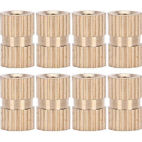 100pcs Écrous à moletage professionnels en cuivre, inserts M4 x 10 x 6, accessoires pour bricolage artisanal (1/4)