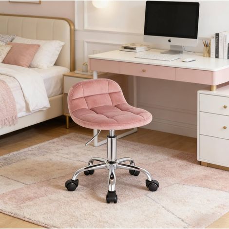 Silla de escritorio giratoria regulable terciopelo OKMYHOME (1/5)