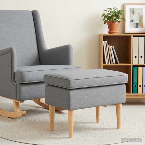 vidaXL Pouf Gris clair 55 x 35 x 41 cm Tissu (1/5)