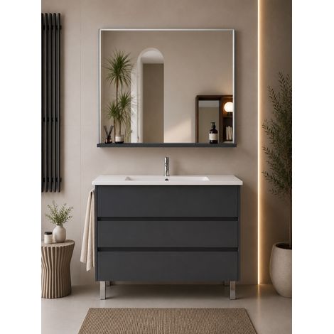 Mobile bagno con lavabo ORIGENBATH IMPERIA senza specchio 120x45 cm 1 vasca grafite