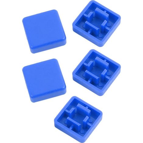 5Pcs quadratische taktile kappen deckt Schutz bleu pour 12x12x7,3mm Taktschalter ab (1/2)