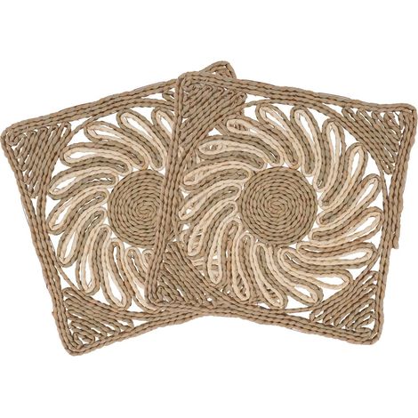 dessous de verre ronds en paille avec isolation thermique et