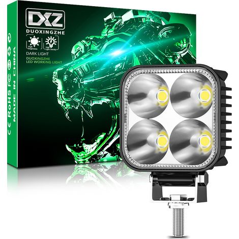 Phare de Travail LED 4 LED 20W 2400LM 6500K Faisceau Convergent Clignotant IP65 DC 9-30V Phare Auxiliaire pour Moto Voiture 4x4 Camion Engin de Chantier(4pcs) (1/5)