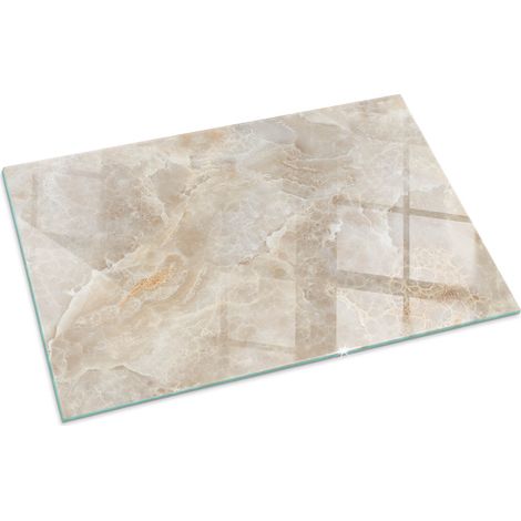 Plaque Rectangulaire de sol sous poêle à bois en verre trempé protection thermique du plancher Motif pierre naturelle 100x70 cm (1/5)