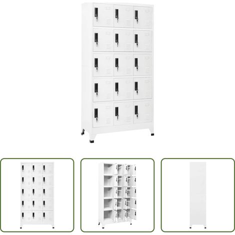 vidaXL Armoire de bureau - Armoire à casiers Blanc 90x40x180 cm Acier (1/5)