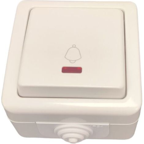 Pulsante impermeabile da superficie 10A 250V con indicatore luminoso bianco