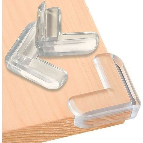 Lot de 12 protecteurs d'angle transparents en forme de L, adhésif haute résistance pour protection des coins de table tranchants, sécurité pour bébé, absorbant les chocs, meubles en maïs (1/4)