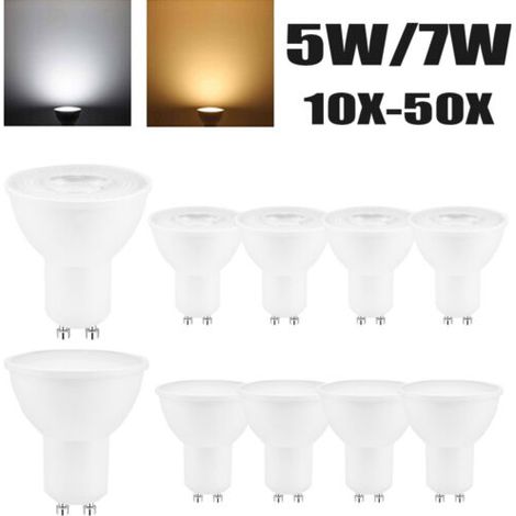 Lampe à réflecteur LED, 10 unités, culot GU10, 5W, 7W, blanc chaud, pour usage résidentiel, commercial ou remplacement des sources lumineuses conventionnelles.-AquaForge (1/5)