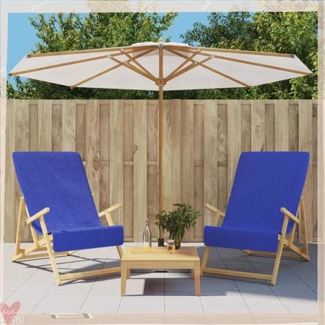 362677 Serviettes de plage 2 pcs bleu royal 60x135 cm tissu 400 GSM (1/5)