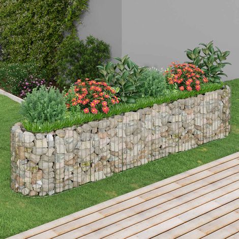 152026 vidaXL Gabion Raised Bed Galvanised Iron 260x50x50 cm (1/5)