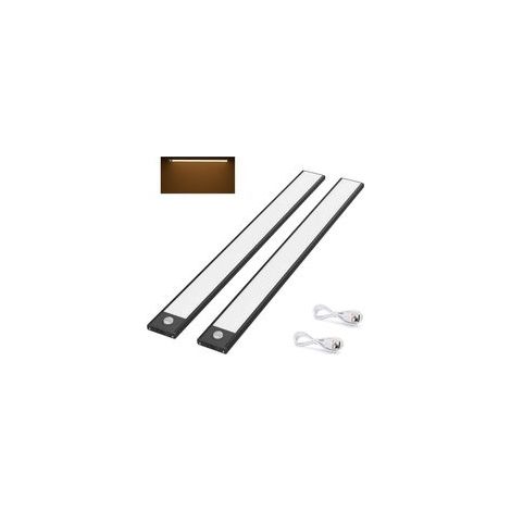 Lampe de placard sans fil 40cm – 73 LED 170LM – Rechargeable USB – Détecteur de mouvement – 3 modes d'éclairage – Blanc chaud 3000K (1/5)