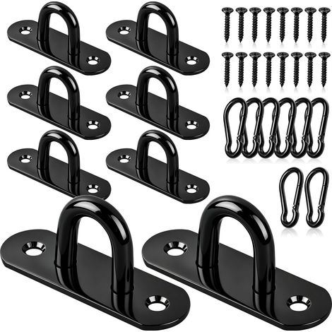 Anneaux de Fixation Plaque Oeillet Crochet Inox Pontet Platine 8PCS (1/5)