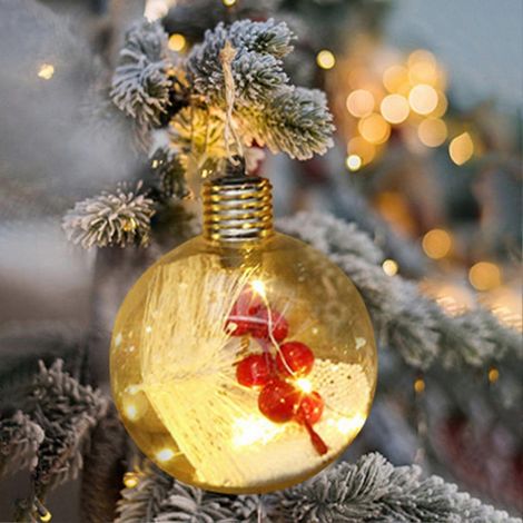 Helle und dekorative LED-Weihnachtskugel, tragbare Kunststoffkugel für den Weihnachtsbaum, ideal für Zuhause (1/3)