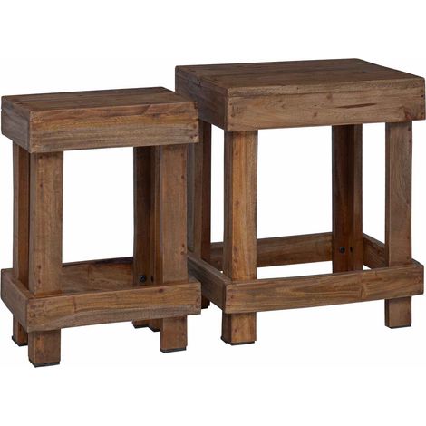 Soporte de plantas 2 pcs Marrón 70 x 11 x 27 cm Madera de Caoba vidaXL