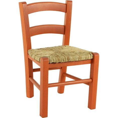 Sedia venezia baby Arancione bambini legno bambino colorata festa ristorante cucina casa terrazza paglia bimbi bambina
