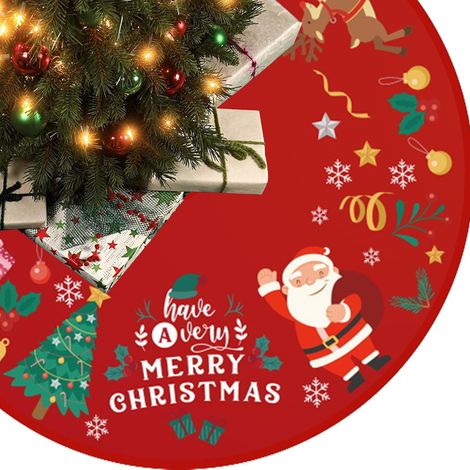 Christmas Tree Skirt 120 cm/48 Inches Round Christmas Tree Foot Cover Christmas Tree Mat for Christmas Tree Decoration (C) (1/5)
