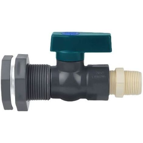 Connecteur Réservoirs d'eau en PVC Robinet Baril de pluie en PVC 3/4 Pouce avec Raccord de Cloison et Adaptateur de Tuyau (1/5)