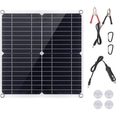 Panneau solaire monocristallin extérieur 20W/35W, chargeur solaire flexible pour batterie de voiture ou de bateau