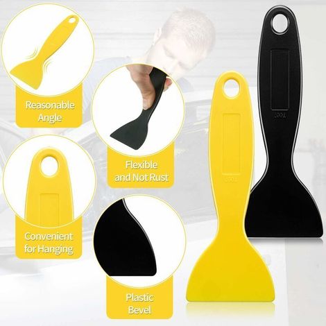 Set di 12 spatole in plastica, strumento per l'installazione di adesivi, raschietti flessibili per la rimozione della resina per la stampa 3D e detergente per pellicole viniliche. (1/4)
