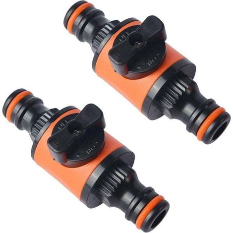 2 raccords de tuyau à dégagement rapide et accessoires, raccords d'arrêt directs pour tuyaux d'arrosage, vannes de régulation, vannes d'arrêt pour tuyaux d'arrosage (1/4)