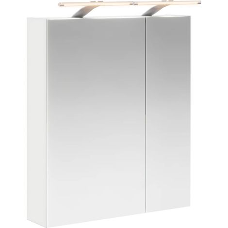 Maison Exclusive - Badezimmerspiegelschrank Weiß 60 x 14,5 x 70 c