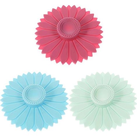 3 couvercles de tasse en silicone réutilisables,Couvercles hermétiques universels silicone pour tasses, théières et boissons (1/5)